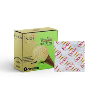 انجوي واقي ذكري بنكهة الايس كريم فانيلا 3 قطع