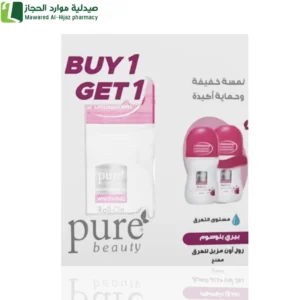 بيور بيوتي مزيل عرق رول اون بيري بلوسوم مفتح ومقاوم للتعرق 60 مل - حبتين مزيل عرق مفتح مزيل عرق مقاوم للتعرق تفتيح الإبط بيري بلوسوم مزيل عرق نسائي مزيل عرق 60 مل