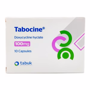 تابوسين 100 مجم دوكسيسيكلين لعلاج عدوى الجهاز التنفسي (الصدر أو الرئة أو الأنف)عدوى المسالك البولية
