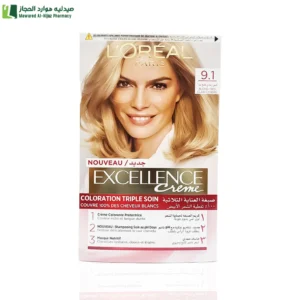 لوريال باريس اكسلانس صبغة شعر 9.1 اشقر رمادى فاتح جدا
