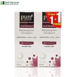 بيور بيوتي مزيل عرق رول اون بيري بلوسوم مفتح ومقاوم للتعرق 60 مل 1+1مجانا مزيل عرق مفتّح مقاوم للتعرق تفتيح الإبط بيري بلوسوم مزيل عرق للنساء مزيل عرق 60 مل عرض 1+1