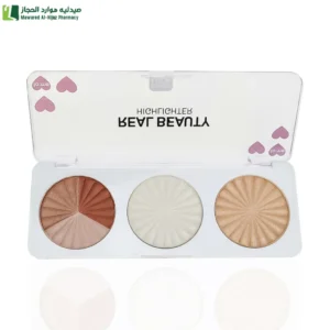 ريل بيوتي اضاءه هايلايتر اختيار مثالي لمظهر متوهج وتأتي بعلبة مناسبة لحقيبة مكياجك.