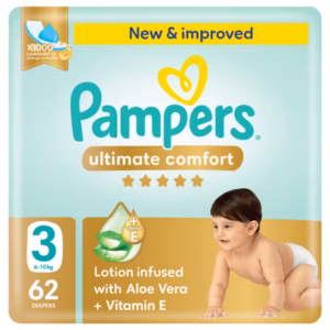 بامبرز التيميت كومفورت مقاس (3)(6-10 كجم) - 62 حفاض