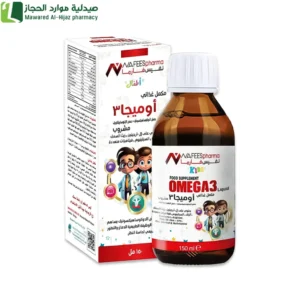نفيس فارما مكمل غذائي اوميجا 3 شراب للاطفال تطوير عظام صحية وقوية والغضاريف والأسنان واللثة