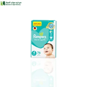 بامبرز بيبي دراي مع لوشن الصبار مقاس (4)(9-14 كجم) - 76 حفاض