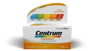 سنترم اينرجي 30 قرص فيتامينات متعددة يومية مع الجينسنغ لدعم الأداء البدني ليناسب نمط الحياة النشط.