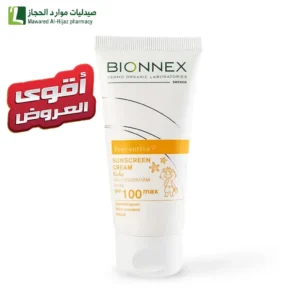 بيونكس بريفنتيفا كريم واقي شمس SPF100 للاطفال 50 مل حماية عالية من الشمس كريم واقي الشمس لللاطفال حماية البشرة الحساسة صن بلوك اللاطفال