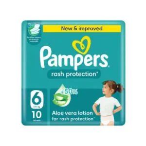 بامبرز حماية من التسلخات مع لوشن الصبار مقاس (6)(+13 كجم) - 10 حفاض