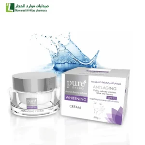 بيور بيوتي كريم تفتيح الوجة مضاد للتجاعيد 50 جرام كريم توحيد لون البشرة كريم إزالة النمش والبقع كريم مرطب بزبدة الشيا كريم بزيت الأرجان